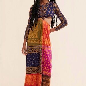 FARM Rio Bandana Dream Cut Out Multicolor Maxi Dress